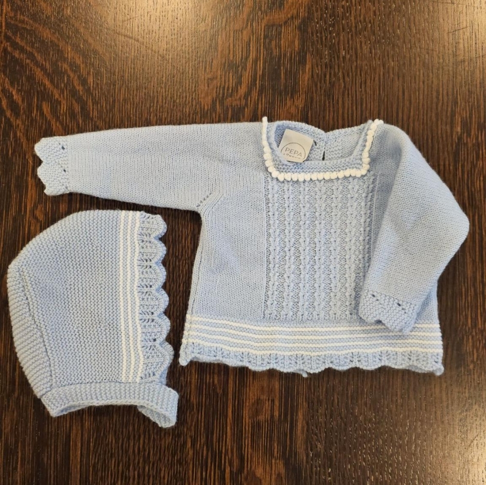 Pepa London newborn top and bonnet set